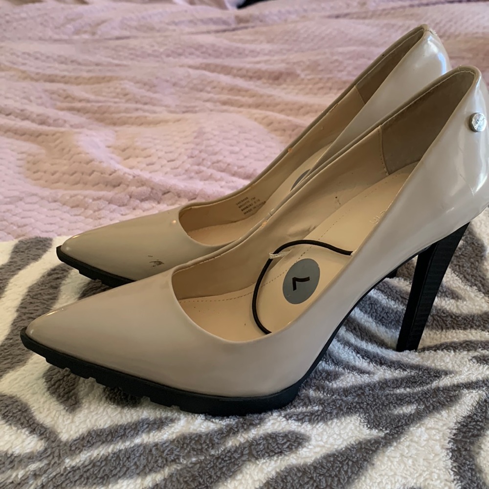 Calvin Klein Tan and Black Heels